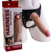Реалистичный страпон Harness из трусиков и насадки-фаллоса - 18,5 см. - LOVETOY (А-Полимер) - купить с доставкой в Калининграде