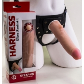 Реалистичный страпон Harness из трусиков и насадки-фаллоса - 18,5 см. - LOVETOY (А-Полимер) - купить с доставкой в Калининграде