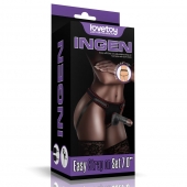 Женский темнокожий страпон Easy Strapon Set 7 Inch - 18 см. - Lovetoy - купить с доставкой в Калининграде