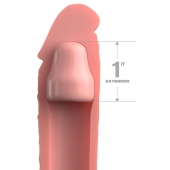 Телесная насадка-удлинитель 1 Inch Silicone X-tension - 17,8 см. - Pipedream - в Калининграде купить с доставкой
