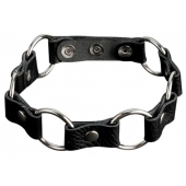 Кожаный черный ошейник с кольцами - Sitabella - купить с доставкой в Калининграде
