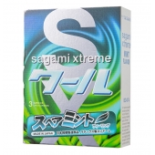 Презервативы Sagami Xtreme Mint с ароматом мяты - 3 шт. - Sagami - купить с доставкой в Калининграде