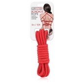 Красная хлопковая веревка для связывания - 3 м. - Lux Fetish - купить с доставкой в Калининграде