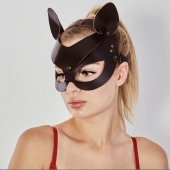 Коричневая кожаная маска  Кошечка - Sitabella - купить с доставкой в Калининграде