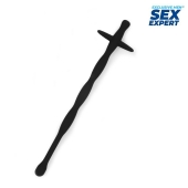 Черный силиконовый уретральный стимулятор - 15 см. - Sex Expert - купить с доставкой в Калининграде