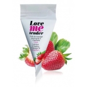 Съедобное согревающее массажное масло Love Me Tender Strawberry с ароматом клубники - 10 мл. - Love to Love - купить с доставкой в Калининграде
