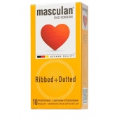 Презервативы с колечками и пупырышками Masculan Ribbed+Dotted - 10 шт. - Masculan - купить с доставкой в Калининграде