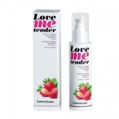 Съедобное согревающее массажное масло Love Me Tender Strawberry с ароматом клубники - 100 мл. - Love to Love - купить с доставкой в Калининграде