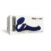 Синий безремневой страпон Multi Orgasm Size S с клиторальной стимуляцией - Strap-on-me - купить с доставкой в Калининграде