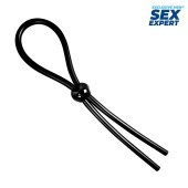 Черное силиконовое лассо с шариком для утяжки - Sex Expert - в Калининграде купить с доставкой