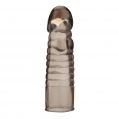 Дымчатая насадка-удлинитель Ribbed Realistic Penis Enhancing Sleeve Extension - 15,2 см. - BlueLine - в Калининграде купить с доставкой