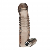 Дымчатая насадка на пенис с вибрацией  Vibrating Penis Enhancing Sleeve Extension - 13,3 см. - BlueLine - в Калининграде купить с доставкой