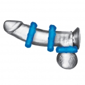 Комплект из трех голубых эрекционных колец 3-Pack Ribbed Rider Cock Ring Set - BlueLine - в Калининграде купить с доставкой