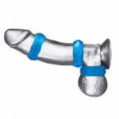 Комплект из трех голубых колец для эрекции 3-Pack Nuts   Bolts Stretch Cock Ring Set - BlueLine - в Калининграде купить с доставкой