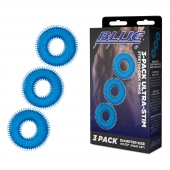 Комплект из трех голубых колец для эрекции 3-Pack Ultra-Stim Stretch Cock Rings - BlueLine - в Калининграде купить с доставкой