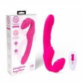 Розовый безремневой страпон на радиоуправлении Strapless Together - 22 см. - Together Toy - купить с доставкой в Калининграде