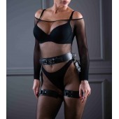 Кожаный пояс с гартерами Sex Game - БДСМ Арсенал - купить с доставкой в Калининграде