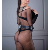 Черный кожаный пояс Sex Game - БДСМ Арсенал - купить с доставкой в Калининграде