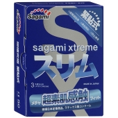 Розовые презервативы Sagami Xtreme FEEL FIT 3D - 3 шт. - Sagami - купить с доставкой в Калининграде