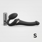 Черный безремневой страпон Multi Orgasm Size S с клиторальной стимуляцией - Strap-on-me - купить с доставкой в Калининграде