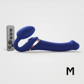 Синий безремневой страпон Multi Orgasm Size M с клиторальной стимуляцией - Strap-on-me - купить с доставкой в Калининграде