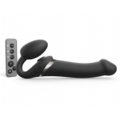 Черный безремневой страпон Multi Orgasm Size L с клиторальной стимуляцией - Strap-on-me - купить с доставкой в Калининграде