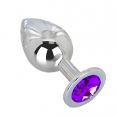 Большой плаг из стали с фиолетовым кристаллом Violet Dream - 9,5 см. - Erotic Fantasy - купить с доставкой в Калининграде
