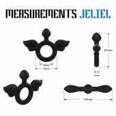 Черное эрекционное кольцо с крыльями Rooster Jeliel Angel - Velv or - в Калининграде купить с доставкой