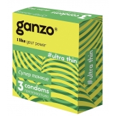 Ультратонкие презервативы Ganzo Ultra thin - 3 шт. - Ganzo - купить с доставкой в Калининграде