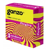 Презервативы с анестетиком для продления удовольствия Ganzo Long Love - 3 шт. - Ganzo - купить с доставкой в Калининграде
