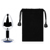 Анальное украшение BUTT PLUG  Small с синим кристаллом - 7 см. - Anal Jewelry Plug - купить с доставкой в Калининграде