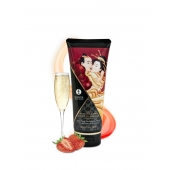 Массажный крем для тела с ароматом клубники и шампанского Sparkling Strawberry Wine - 200 мл. - Shunga - купить с доставкой в Калининграде