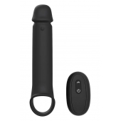 Черная насадка-удлинитель с вибрацией Vibrating Extender With Remote - Dream Toys - в Калининграде купить с доставкой