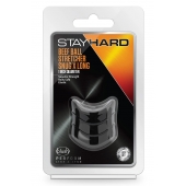 Черное эрекционное кольцо на мошонку Beef Ball Stretcher Snug X Long - Blush Novelties - в Калининграде купить с доставкой