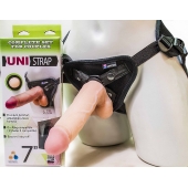 Страпон-унисекс с двумя насадками UNI strap 7  Harness - 19 и 16 см. - LOVETOY (А-Полимер) - купить с доставкой в Калининграде