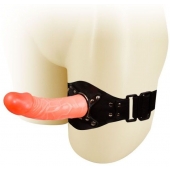 Телесный фаллос с креплением на ногу - 17 см. - Baile - купить с доставкой в Калининграде