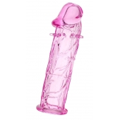 Розовая насадка фаллической формы - 12,5 см. - A-toys - в Калининграде купить с доставкой