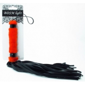 Нежная плеть с красным мехом BDSM Light - 43 см. - БДСМ Арсенал - купить с доставкой в Калининграде