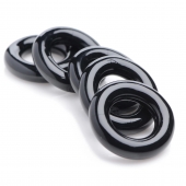 Комплект из 5 черных эрекционных колец для мошонки Ring Master Custom Ball Stretcher Kit - XR Brands - в Калининграде купить с доставкой