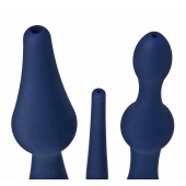 Набор из 3 универсальных насадок для анального душа Universal 3 Piece Silicone Enema Attachment Set - XR Brands - купить с доставкой в Калининграде