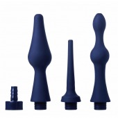 Набор из 3 универсальных насадок для анального душа Universal 3 Piece Silicone Enema Attachment Set - XR Brands - купить с доставкой в Калининграде
