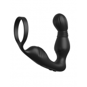 Черный вибростимулятор простаты с эрекционным кольцом Ass-Gasm Pro P-Spot Milker - Pipedream - в Калининграде купить с доставкой