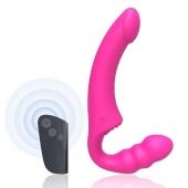 Розовый безремневой страпон Straples Strap-On Dildo - Erokay - купить с доставкой в Калининграде