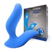 Синий вибромассажер простаты 3,5’’ Curve P-spot Massager - 12 см. - Erokay - в Калининграде купить с доставкой