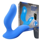 Синий вибромассажер простаты 3,5’’ Remote Control Curve P-spot Massager - 12 см. - Erokay - в Калининграде купить с доставкой