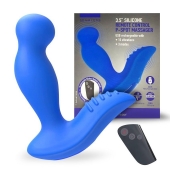 Синий вибромассажер простаты 3,5’’ Remote Control P-spot Massager - 12,5 см. - Erokay - в Калининграде купить с доставкой