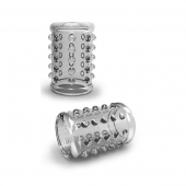 Прозрачная насадка на пенис с шишечками STAY HARD COCK SLEEVE 02 CLEAR - Blush Novelties - в Калининграде купить с доставкой