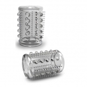 Прозрачная насадка с шипами и шишечками STAY HARD COCK SLEEVE 03 CLEAR - Blush Novelties - в Калининграде купить с доставкой