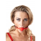 Силиконовый кляп-шар на чёрных ремешках Red Gag silicone - Orion - купить с доставкой в Калининграде