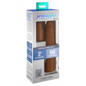 Коричневая насадка на член 2  Silicone X-tension - 20,3 см. - Pipedream - в Калининграде купить с доставкой